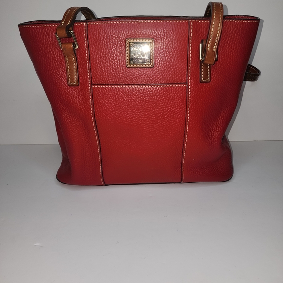 Dooney & Bourke Handbags - DOONEY & BOURKE Designer LEXINGTON Red Pebbled Leather  Tote Handbag Purse